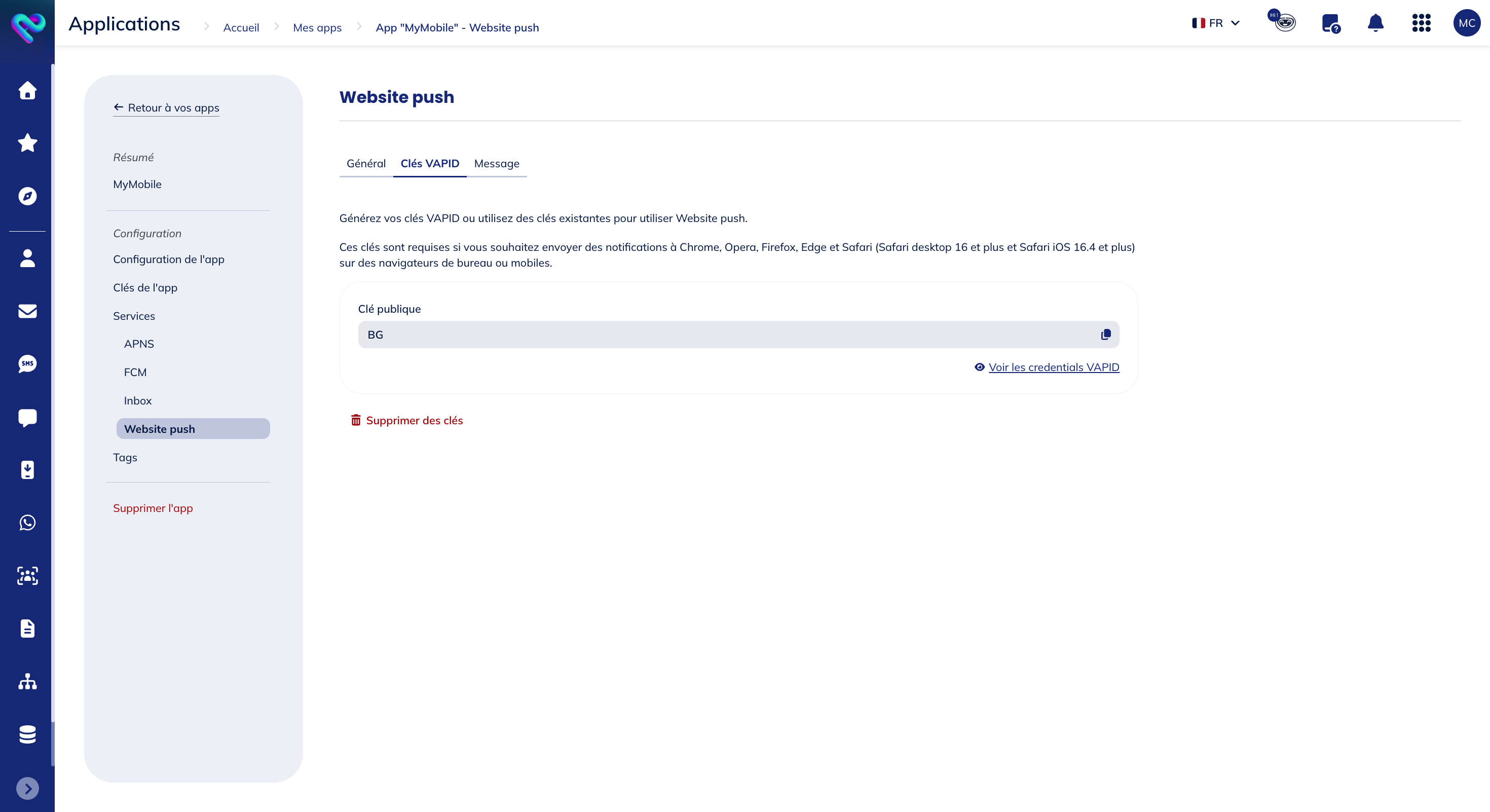 Clave VAPID generada