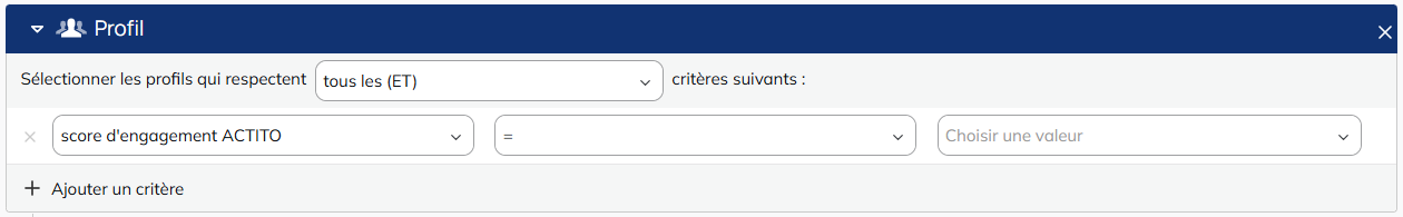 Puntuación de engagement usada como criterio de targeting