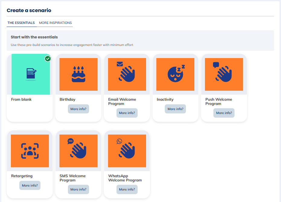 Choose template or from blank