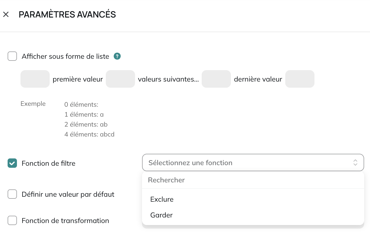 Filtrer les données