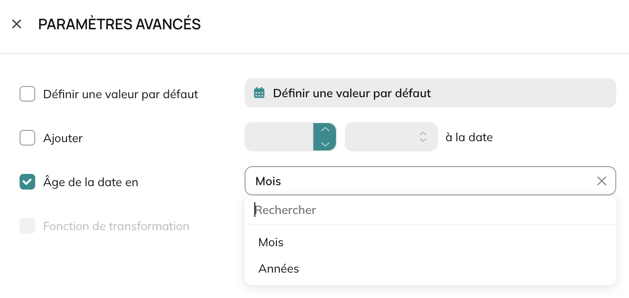 Age, date ou année