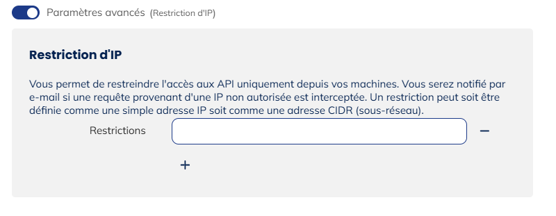 Restreindre l&#39;adresse IP