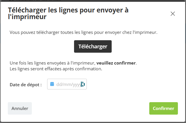 Télécharger le fichier destiné à l&#39;imprimeur