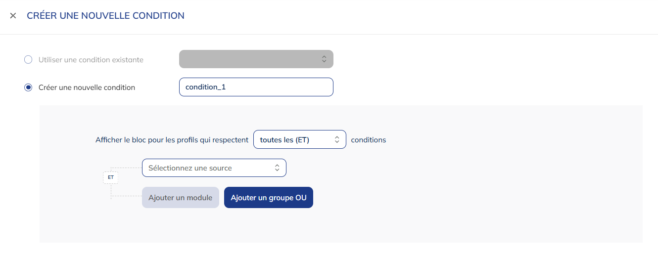 éditeur de conditions
