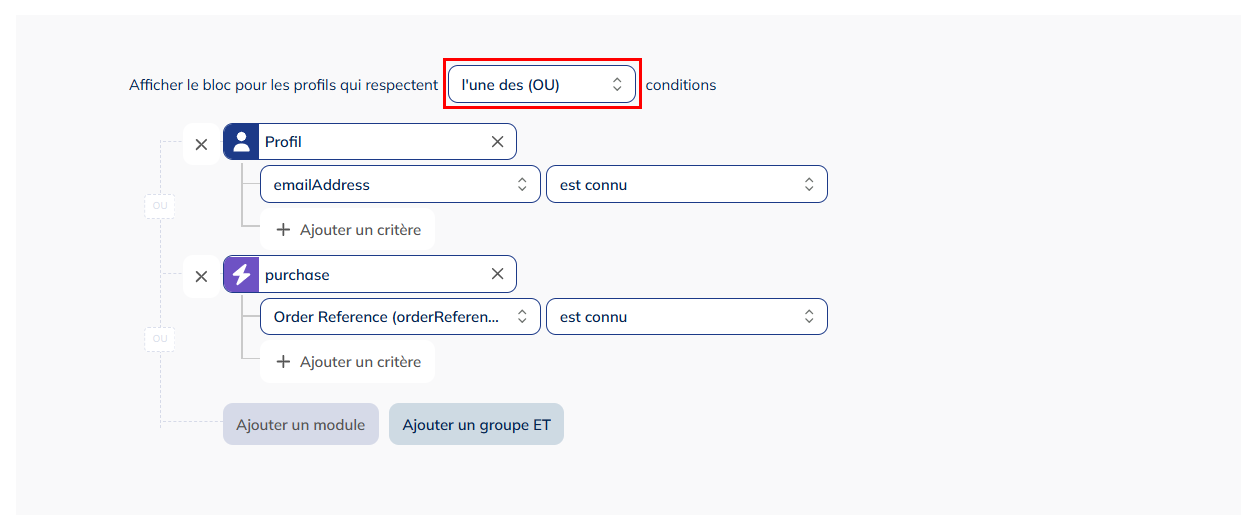 opérateur reliant les modules