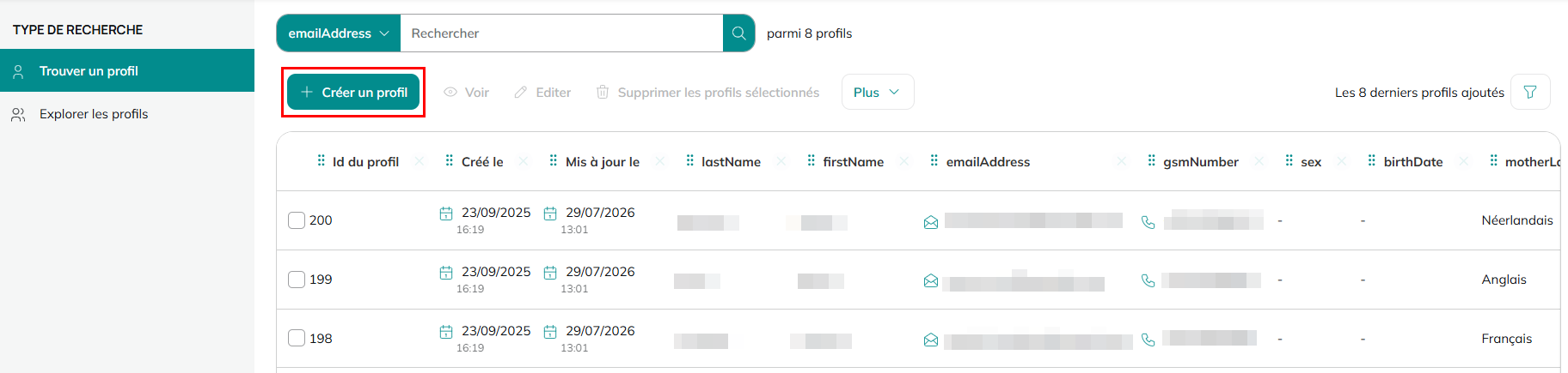Créer un profil