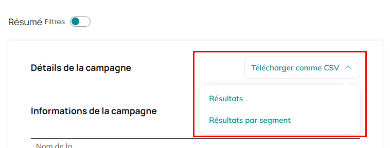 Détails de la campagne