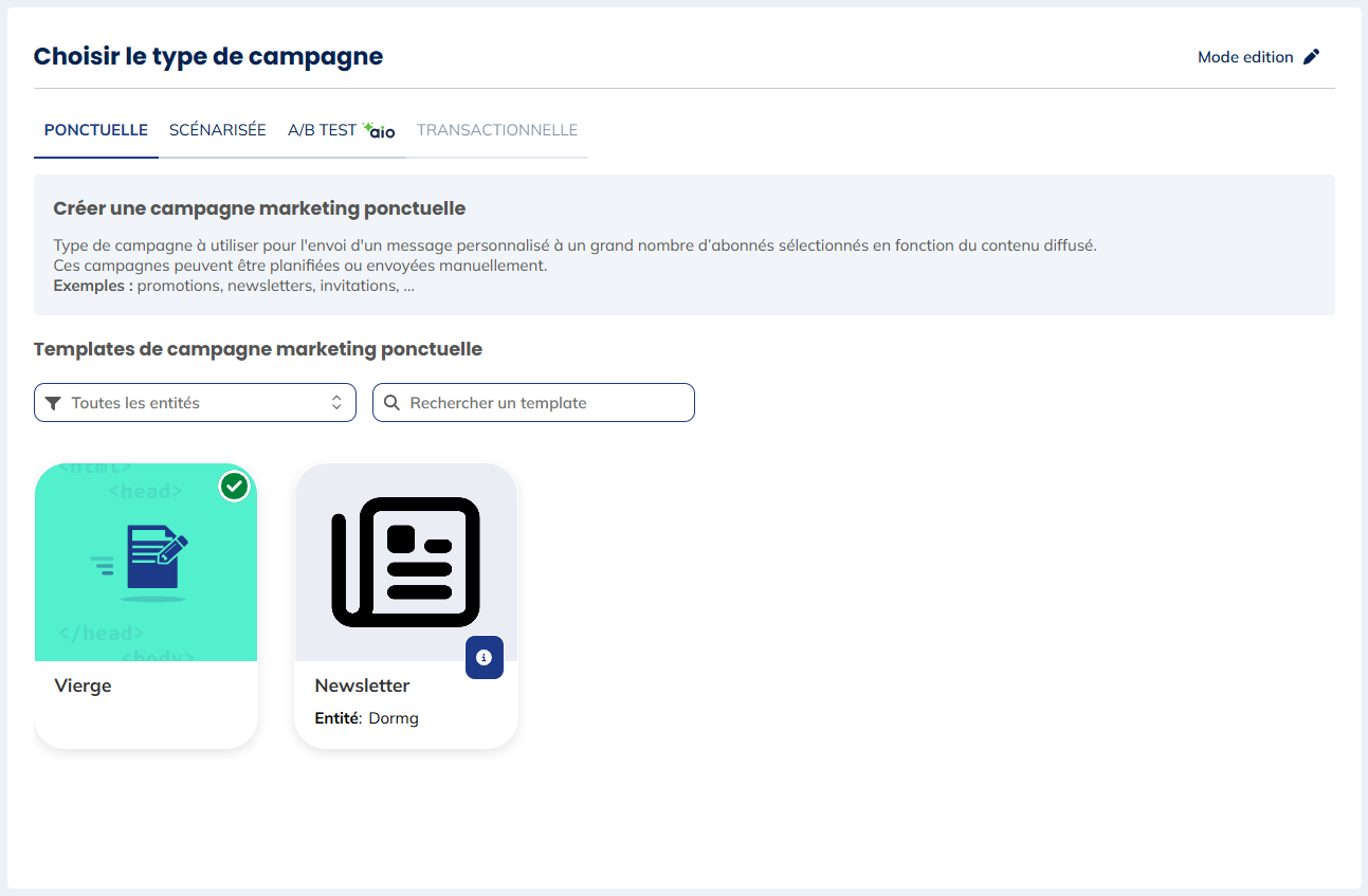 Templates de campagnes