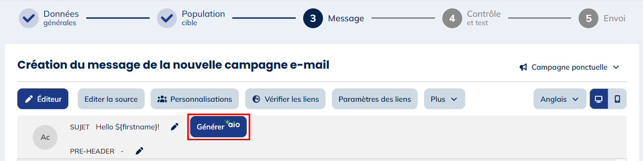 AI Générer un sujet sur base du contenu
