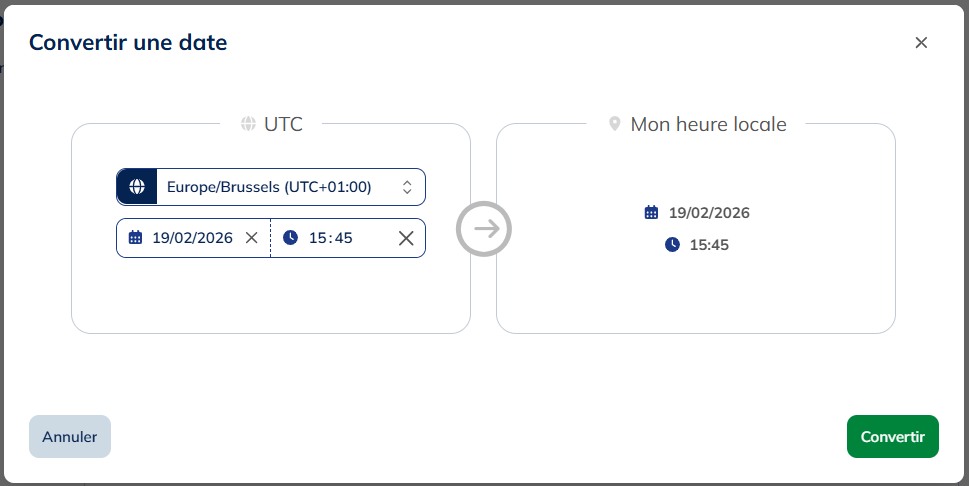 Gestion des fuseaux horaires