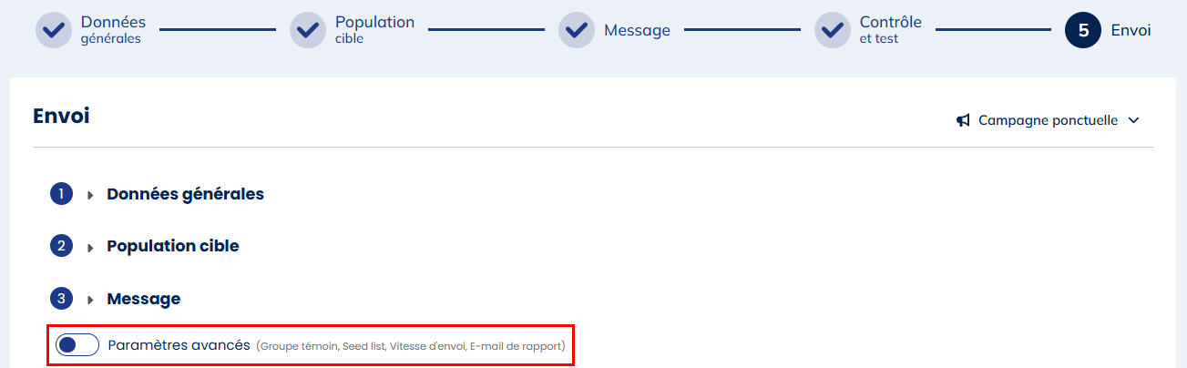 Paramètres avancés