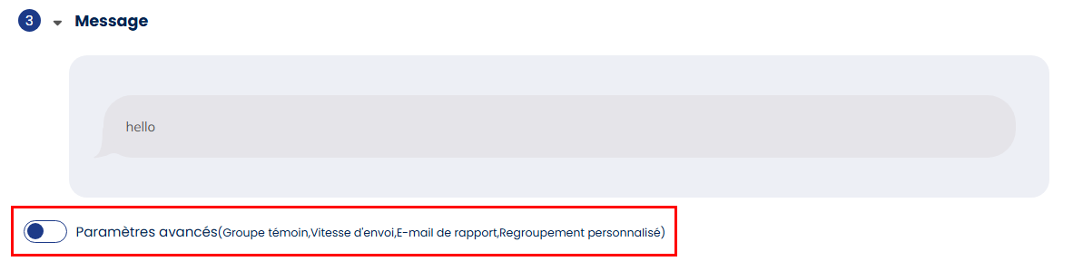 Paramètres avancés