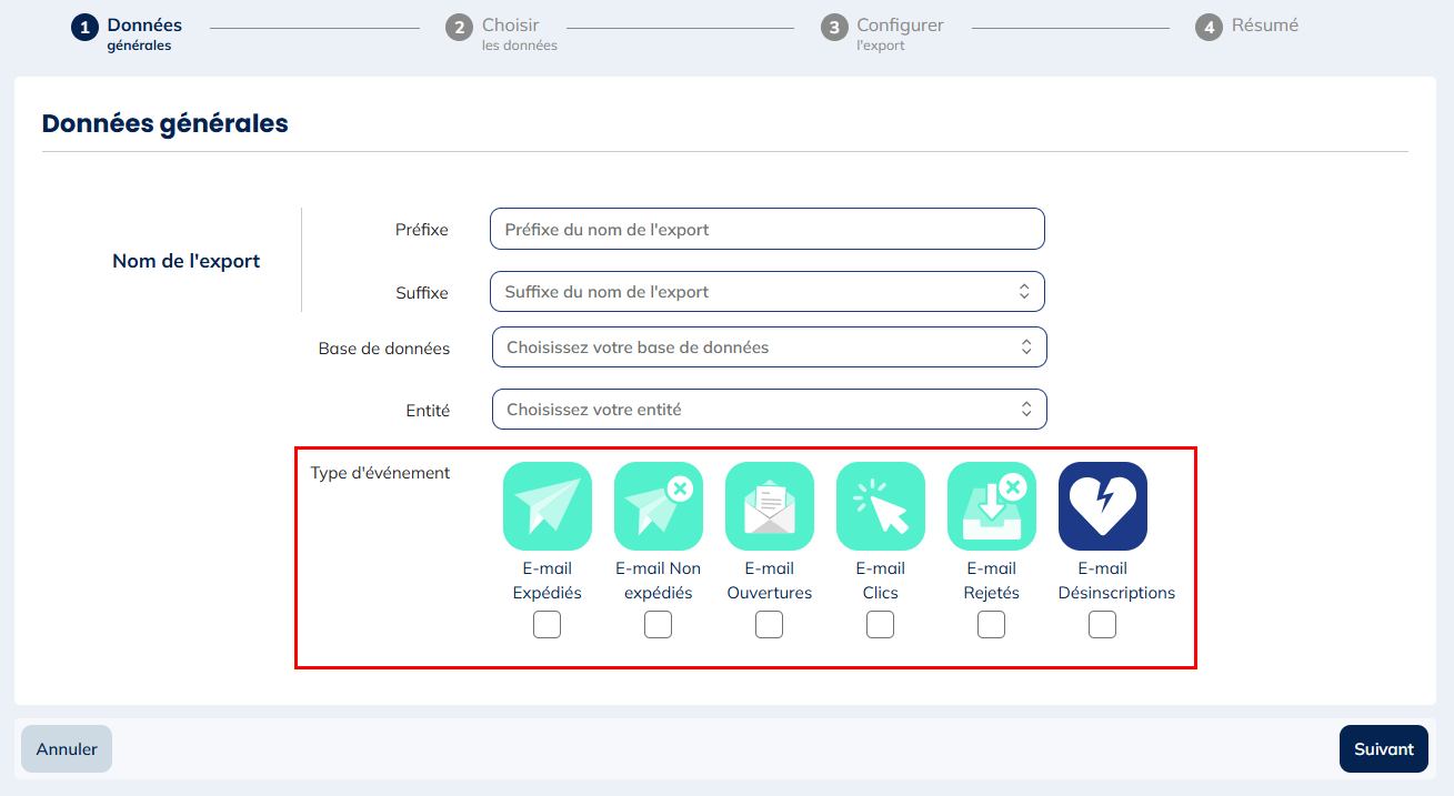 Exports incrémentaux