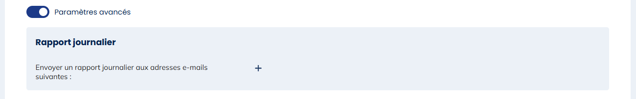 Paramètres avancés