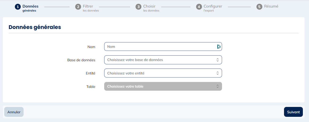 Étape 1: Données générales