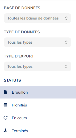 Trouver votre export