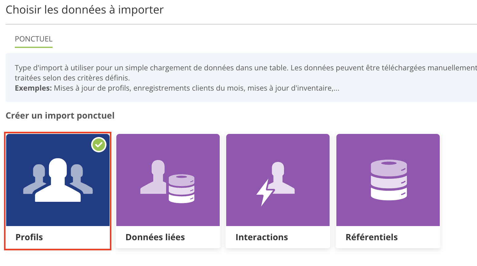 Import de profils