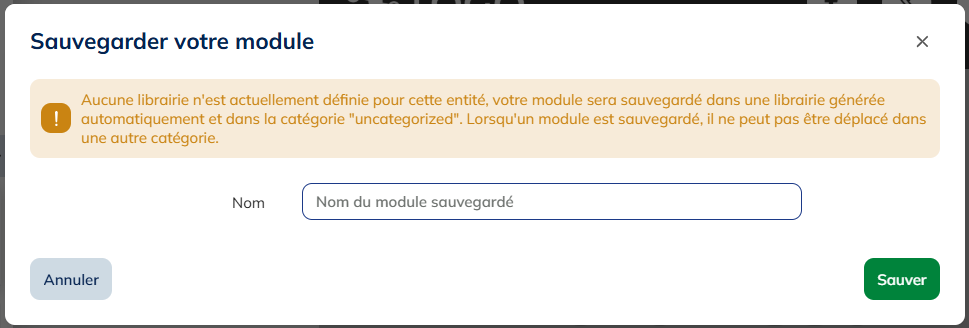 sauver le module
