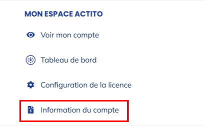 vos informations de compte