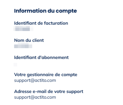 données associées à votre licence