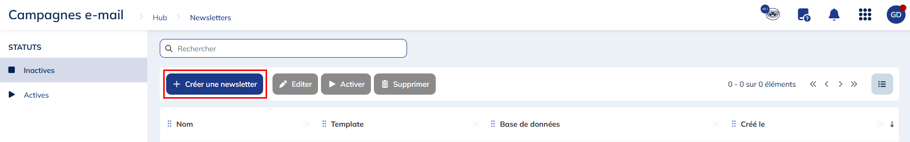 Créer une Newsletter