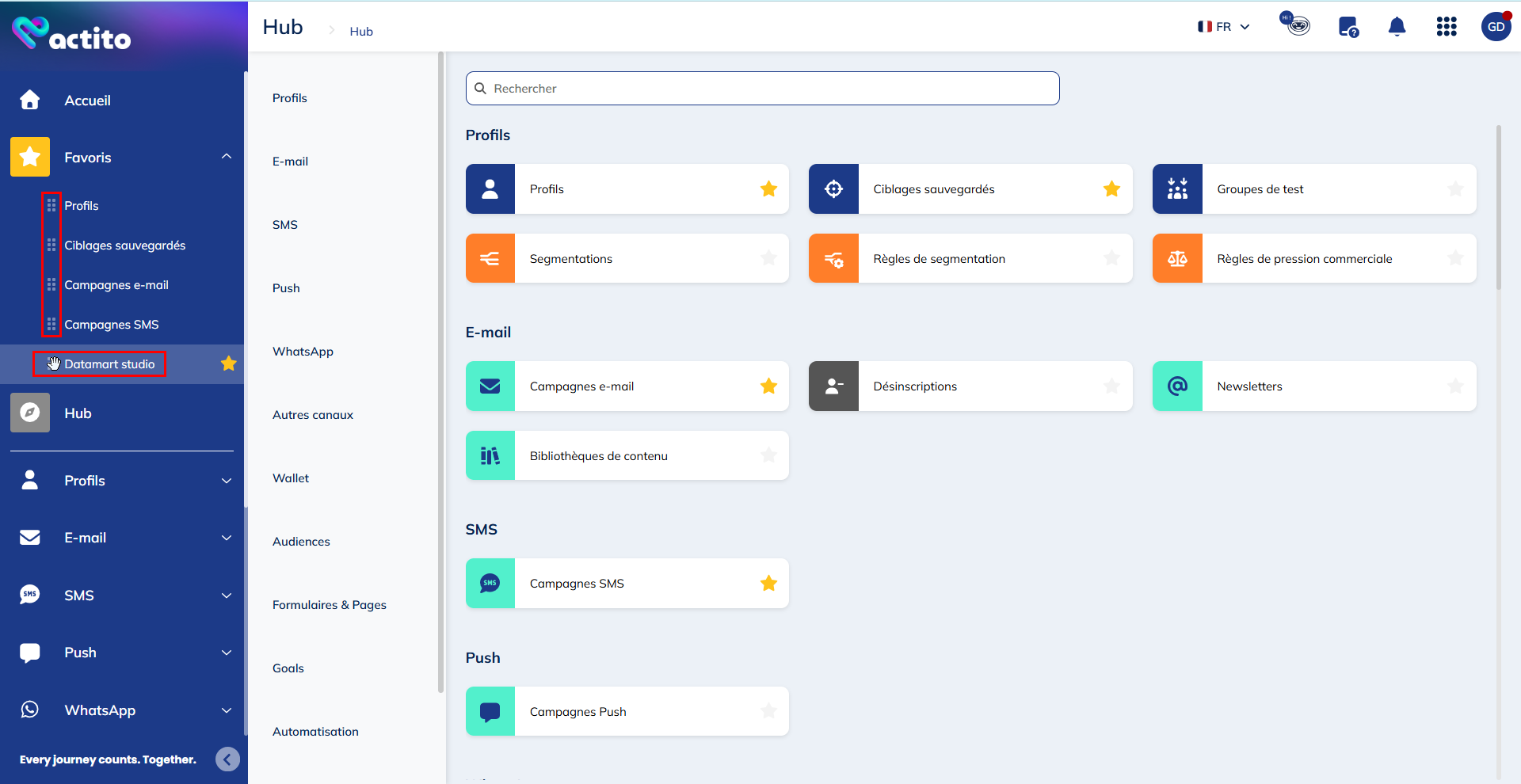 Organiser ses favoris