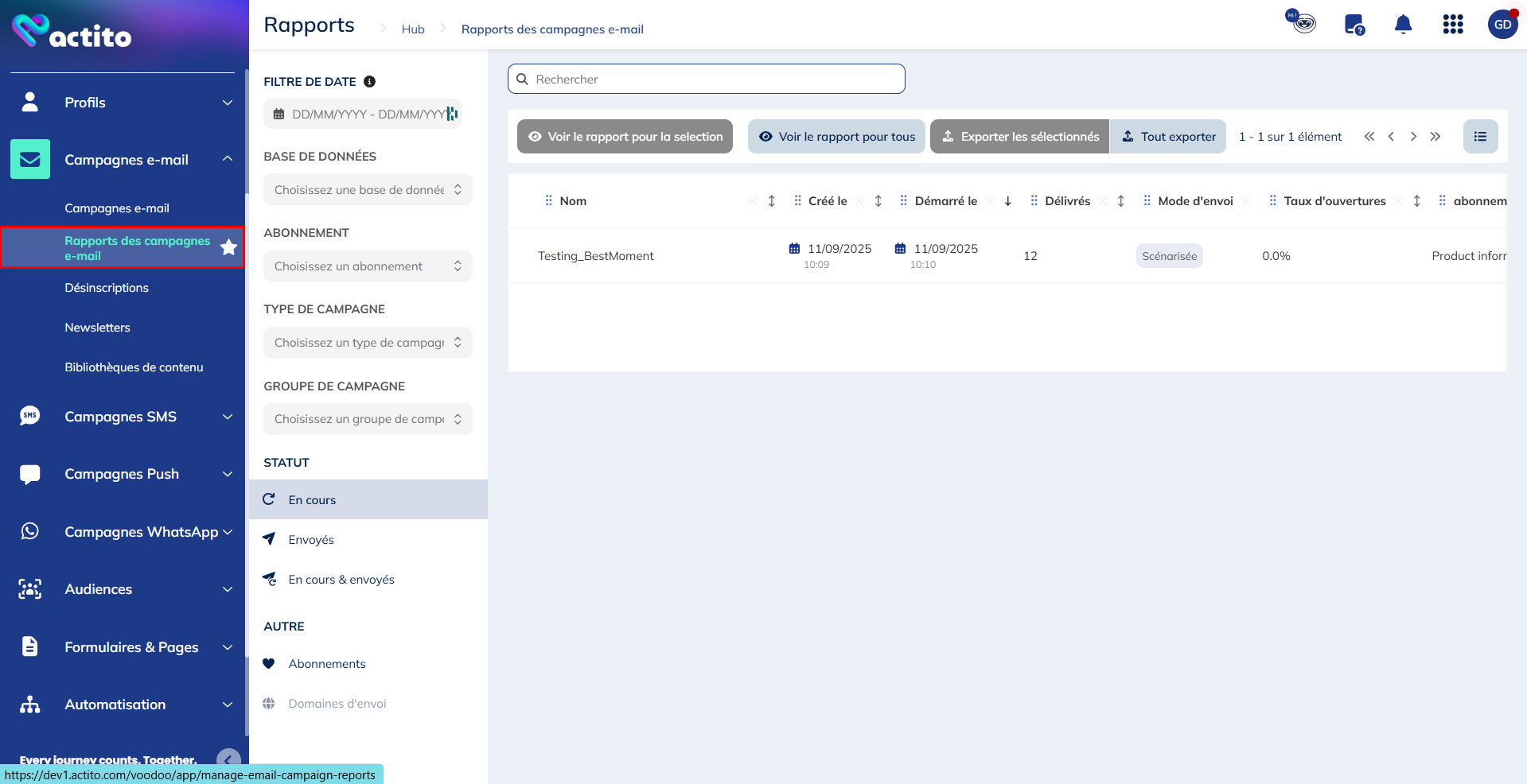 accéder à une application