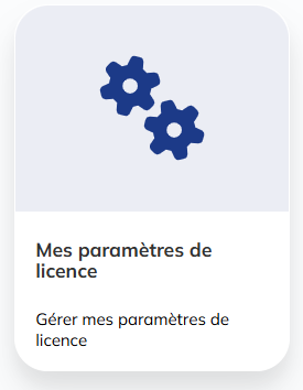 Mes paramètres de licence