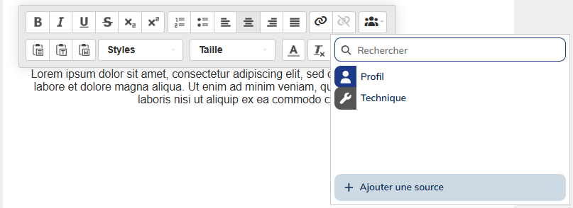 Personnalisation depuis texte