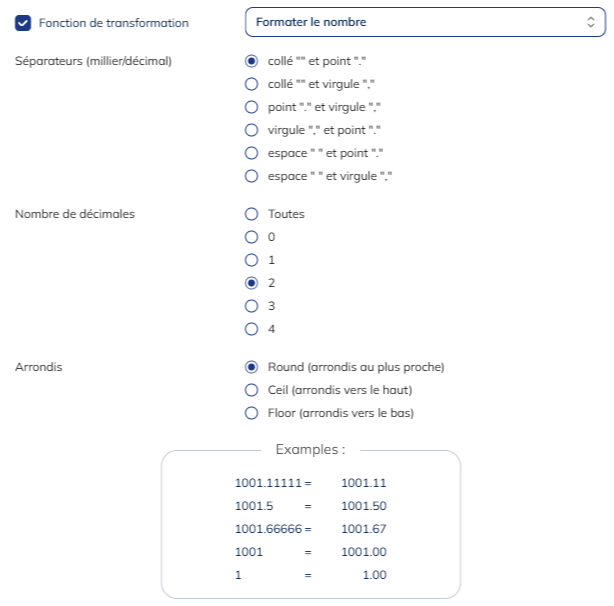 Attributs numériques
