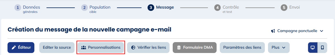 Bouton personnalisation