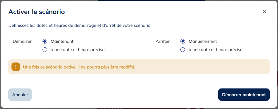Activer le scénario