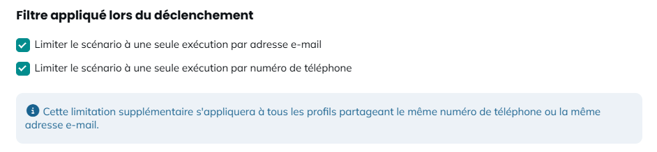 Filtre au déclenchement