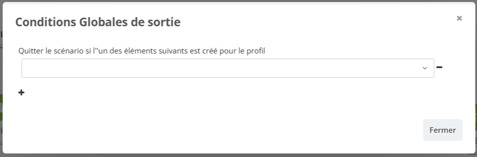 Conditions globales de sortie
