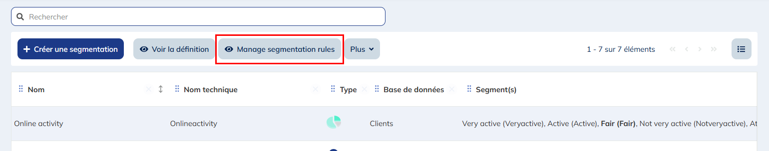 Gérer les règles de segmentation