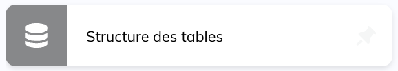 Structure des tables