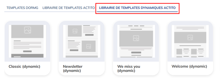 librairie de templates dynamiques Actito