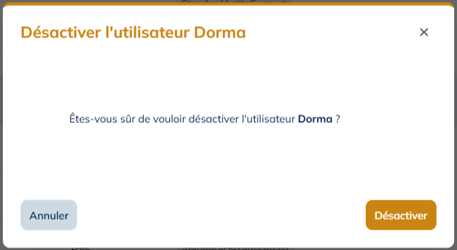 Désactiver le compte