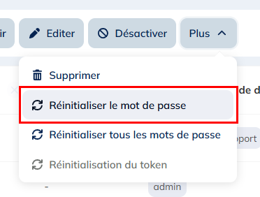 Réinitialiser le mot de passe