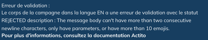Message d'avertissement