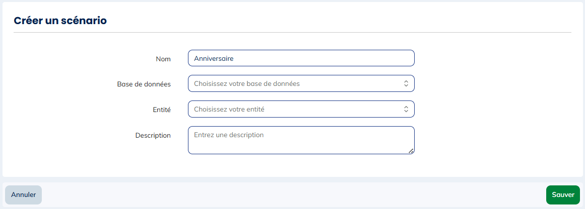 Créer un scénario