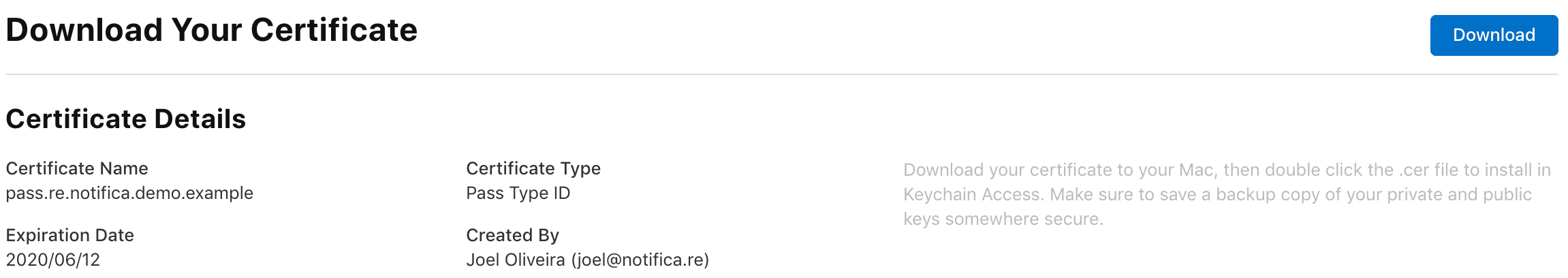 Téléchargement du fichier