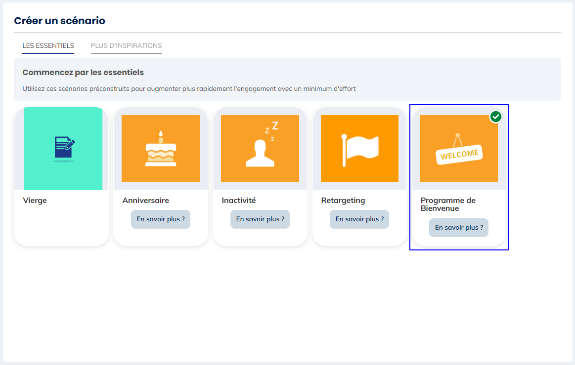 Template Programme de bienvenue