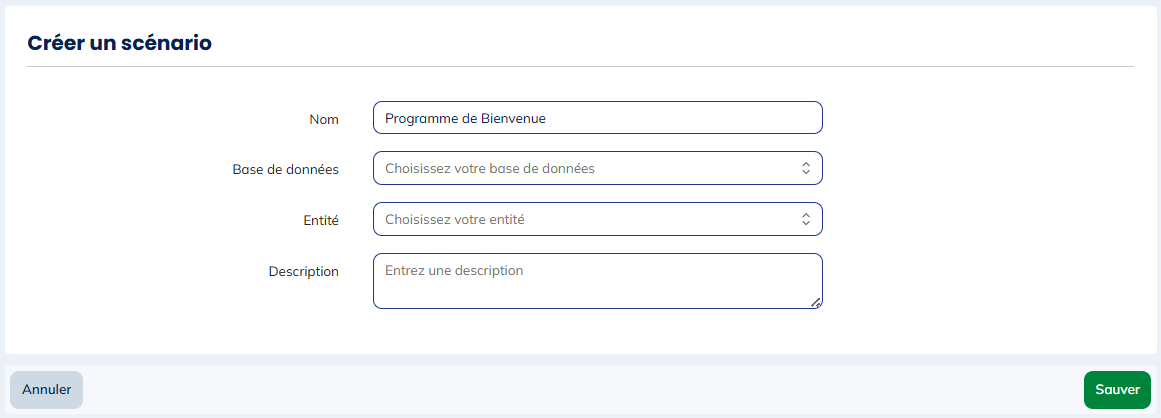 Créer un scénario