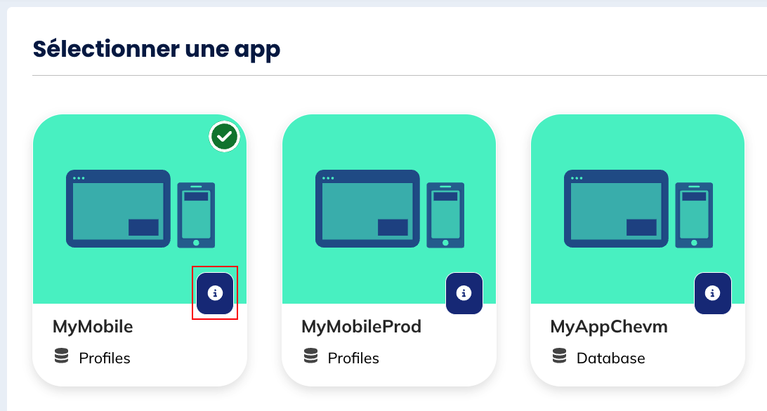 Sélectionner l'application
