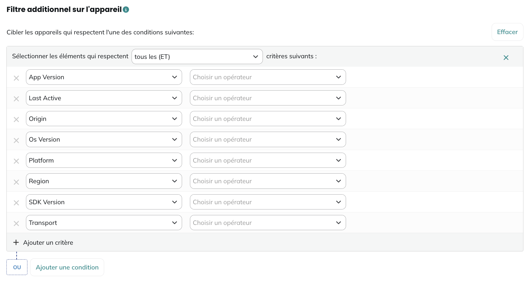 Filtre d'appareil supplémentaire