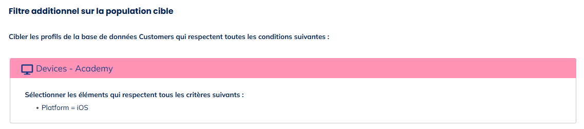Filtre de population cible