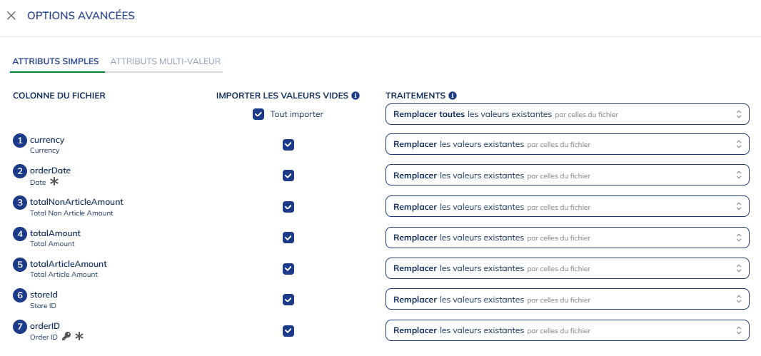 Options avancées