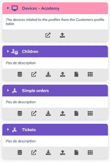 Tables personnalisées