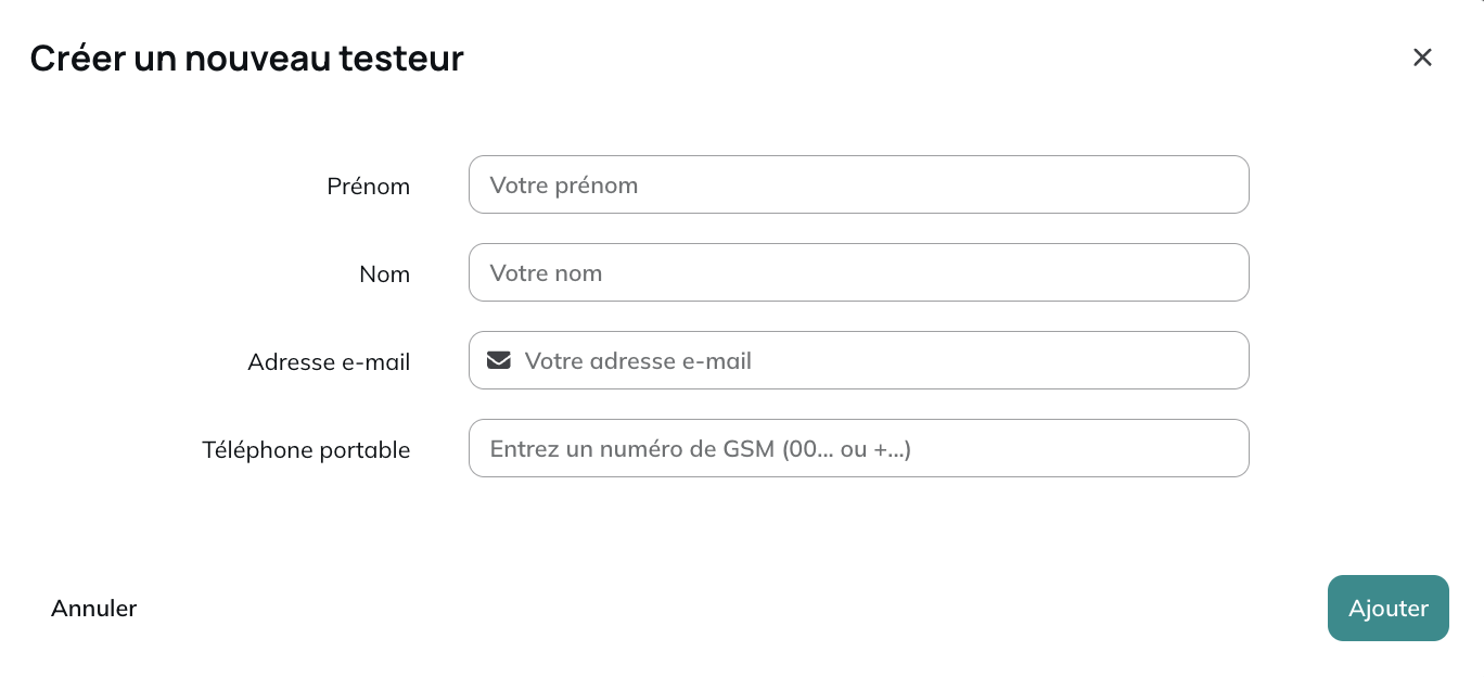 Création d'un testeur